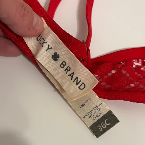 Red Lace Wireless Bra - Intimates - 36C - Picture 4 of 4
